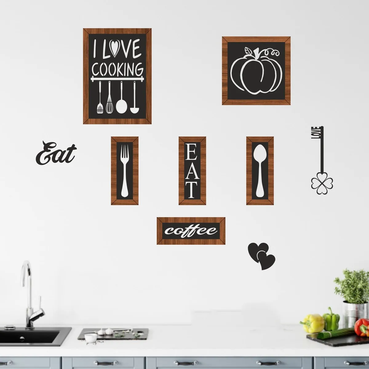 

3D Wall Wood Laser Cut 9 Piece Kitchen Design Wall Decoration Signboard Decor My Rule New Style Your Home Art Home Gifts Vintage