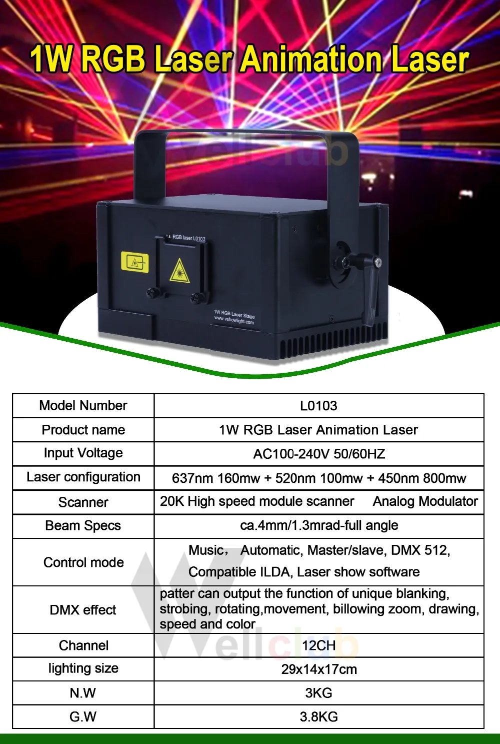 1 Вт, 3W, 6 Вт, сценический лазерный светильник, анимация, RGB, DJ, лазерное шоу, полноцветный лазерный проектор, сценический светильник, для дискотеки, рождественского концерта