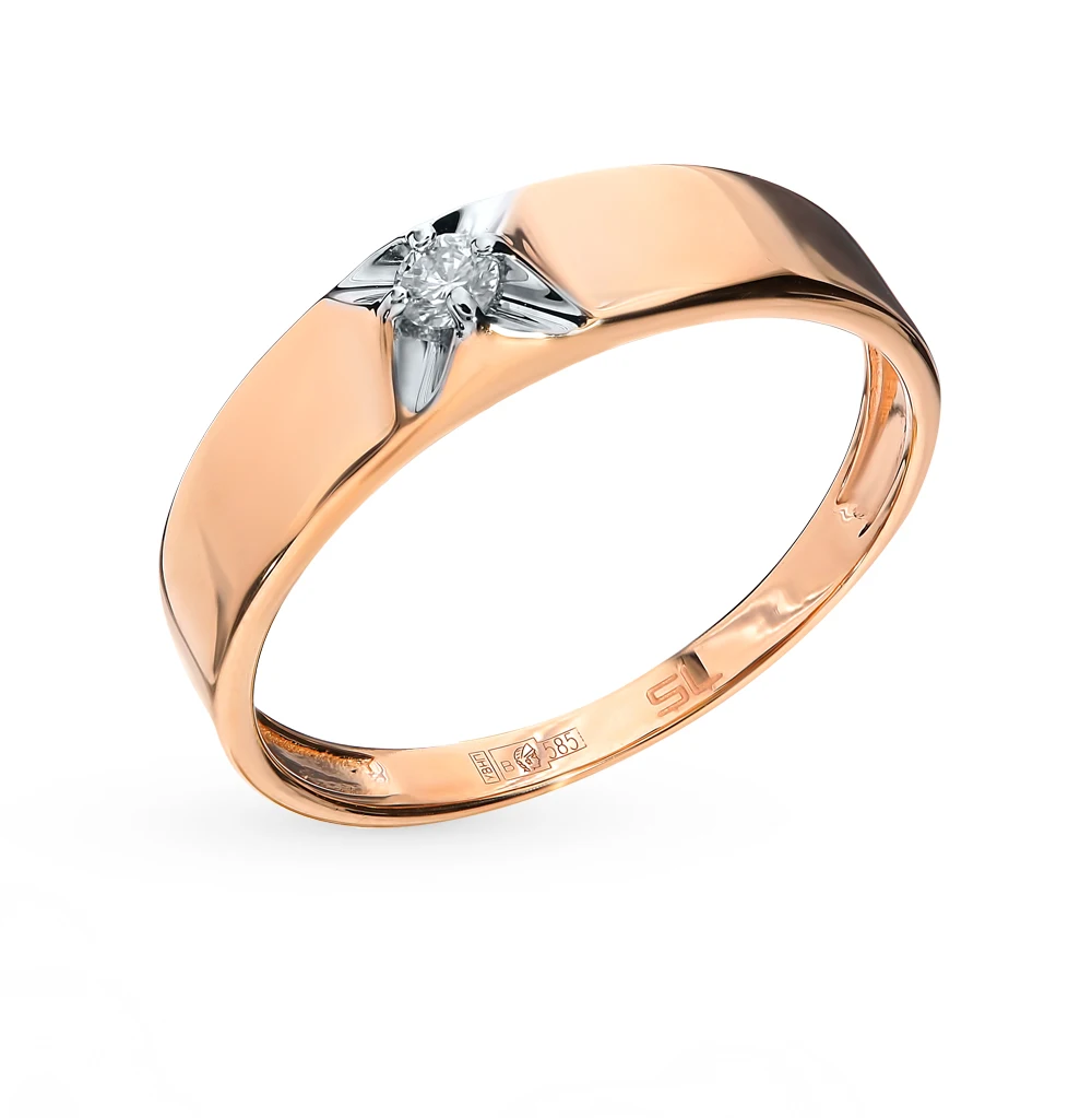 Золотое кольцо с бриллиантами SUNLIGHT проба 585 | Украшения и аксессуары