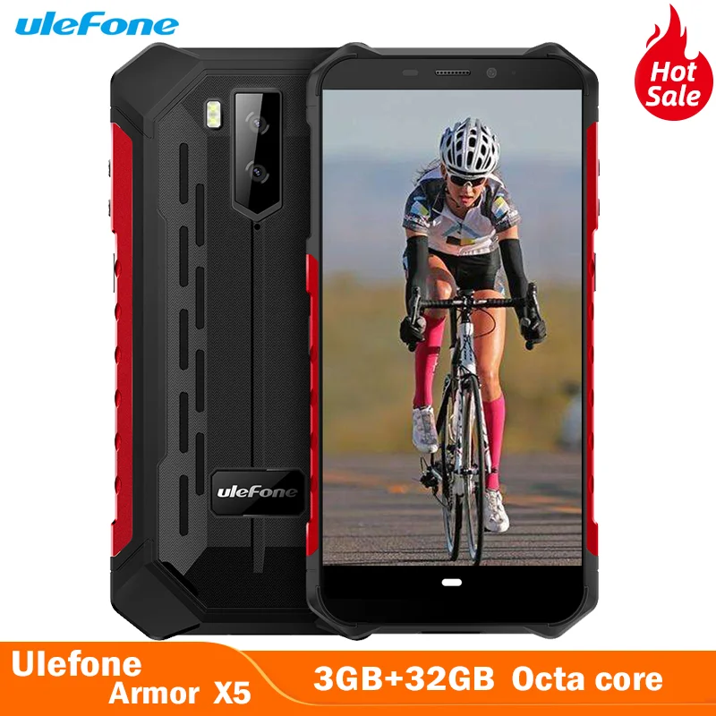 Смартфон Ulefone Armor X5 защищенный IP68 Android 9 0 8 ядер NFC 3 + 32 ГБ 5000 мА · ч 4G LTE | Мобильные