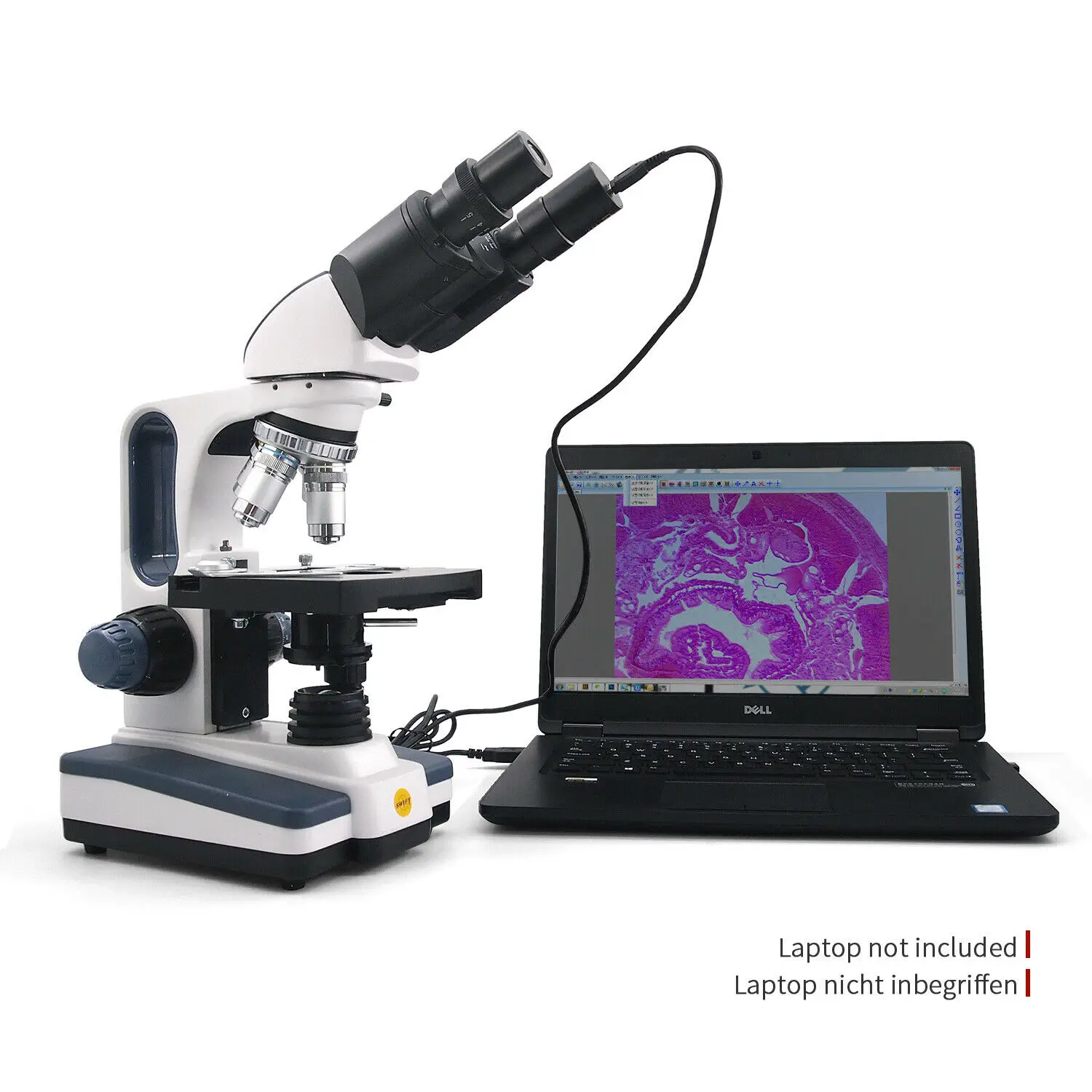 

Siedentopf Lab Microscope---SWIFT 40X-2500X LED Veterinary Laboratory Biological Binocular Compound Microscope with USB Camera