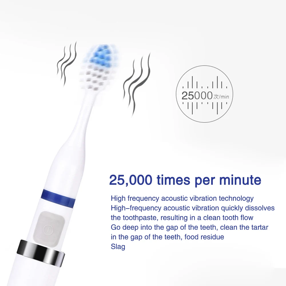 Электрическая зубная щетка звуковая волновая для здорового путешествия с 3