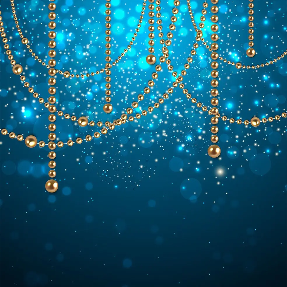 Tapestry Golden Decorating Baubles On Glowing Holiday Becomes Blurred Background Snowflakes And Stars Yellow With Blue | Дом и сад