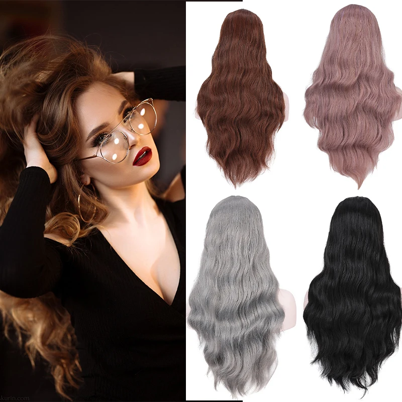 

XG Long Ladies Big Wavy Synthetic Wigs for Cosplay Wigs Party Heat Resistant Fiber Wigs Natural Hair Everyday