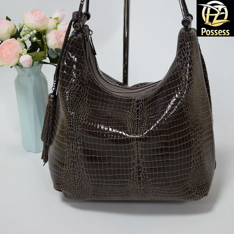 Women messenger bag genuine leather with laser processing T33 posess brand | Багаж и сумки