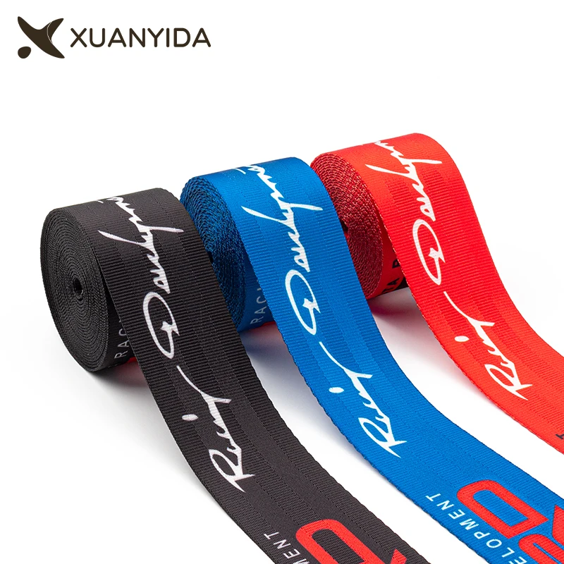 

Xuanyida3.6M Roll With Logo Seat Belt Webbing Fabric Racing Car Seat Stoller Safety Belts Harness Backpack Belt Strap