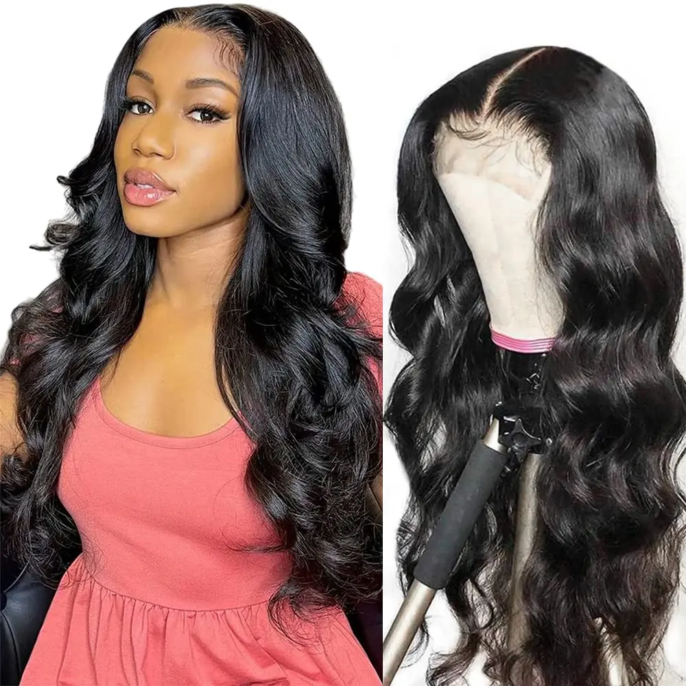 

250 Density Body Wave Human Hair Wig Tape In Human Hair Extensions Black Women Body Wig Lace Front Wigs 32 Inch Brazilian Hair