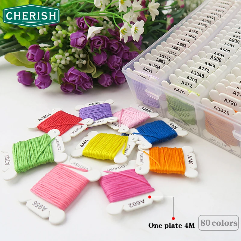 

80 Colors Embroidery Thread, DIY Cotton Embroidery Multi-color Embroidery Thread Set, Storage Box Sewing Embroidery Cross Stitch