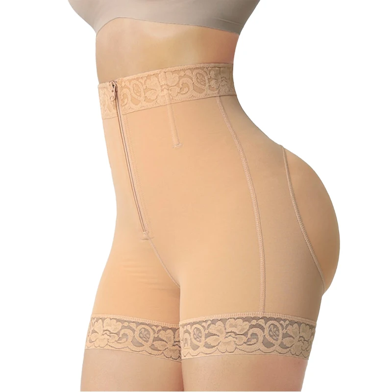 Compression Shorts Women Lifts Buttocks With Tummy Control Fajas Lace Butt Lifter Waist Trainer Lace Abdomen Underwear Skims