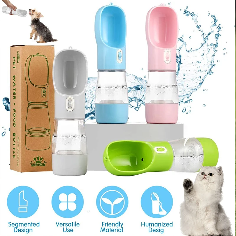 

Pet Travel Water Cup Bottle Feeder Bowl Portable Cats Dog Bowl Food Dispenser Multifunction Outdoor Pet Feeding Water Fountain