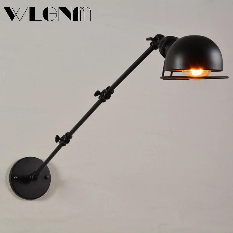 

Black Retro Wall Lamp Long Pole Wall Lights Adjustable Wall Lamps Led Lighting Fixtures Industrial Style Restaurant Living Room