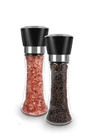 two pieces stainless steel salt and pepper mill manual food herb grinders spice jar containers kitchen gadgets spice bottles