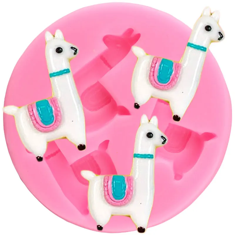 Llama Silicone Mold Alpaca Chocolate Gumpaste Mold DIY Baby Birthday Cupcake Topper Fondant Cake Decorating Tools Soap Mould