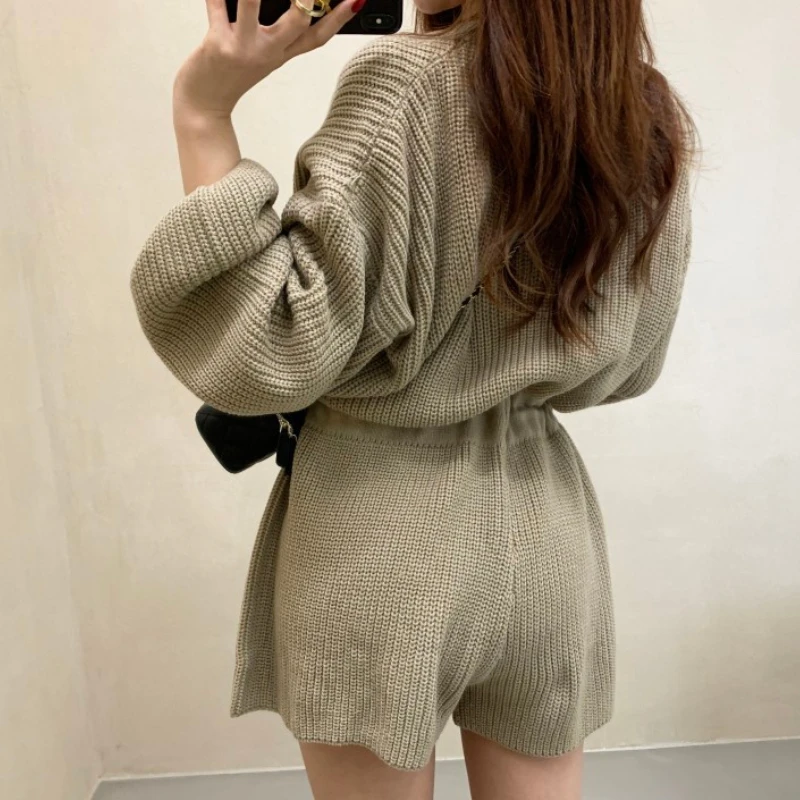 Женский трикотажный комбинезон на завязках повседневный Свободный в Корейском