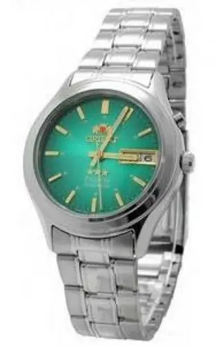 Orient 3 звезды мужские автоматические часы FEM0301ZF с зелеными шнурками и стальной