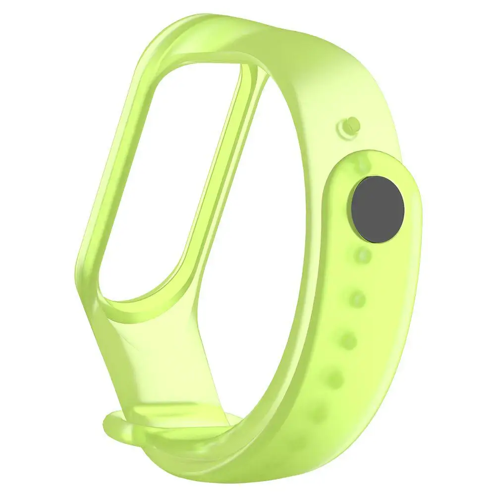 Ремешок для Mi Band 3/4 transparent silicone loop зеленый | Электроника