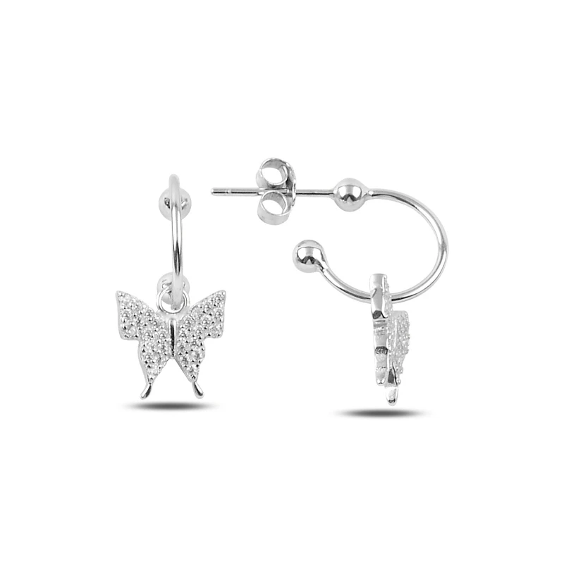 

Серебряные 925 пробы циркониевые Висячие серьги-бабочки
