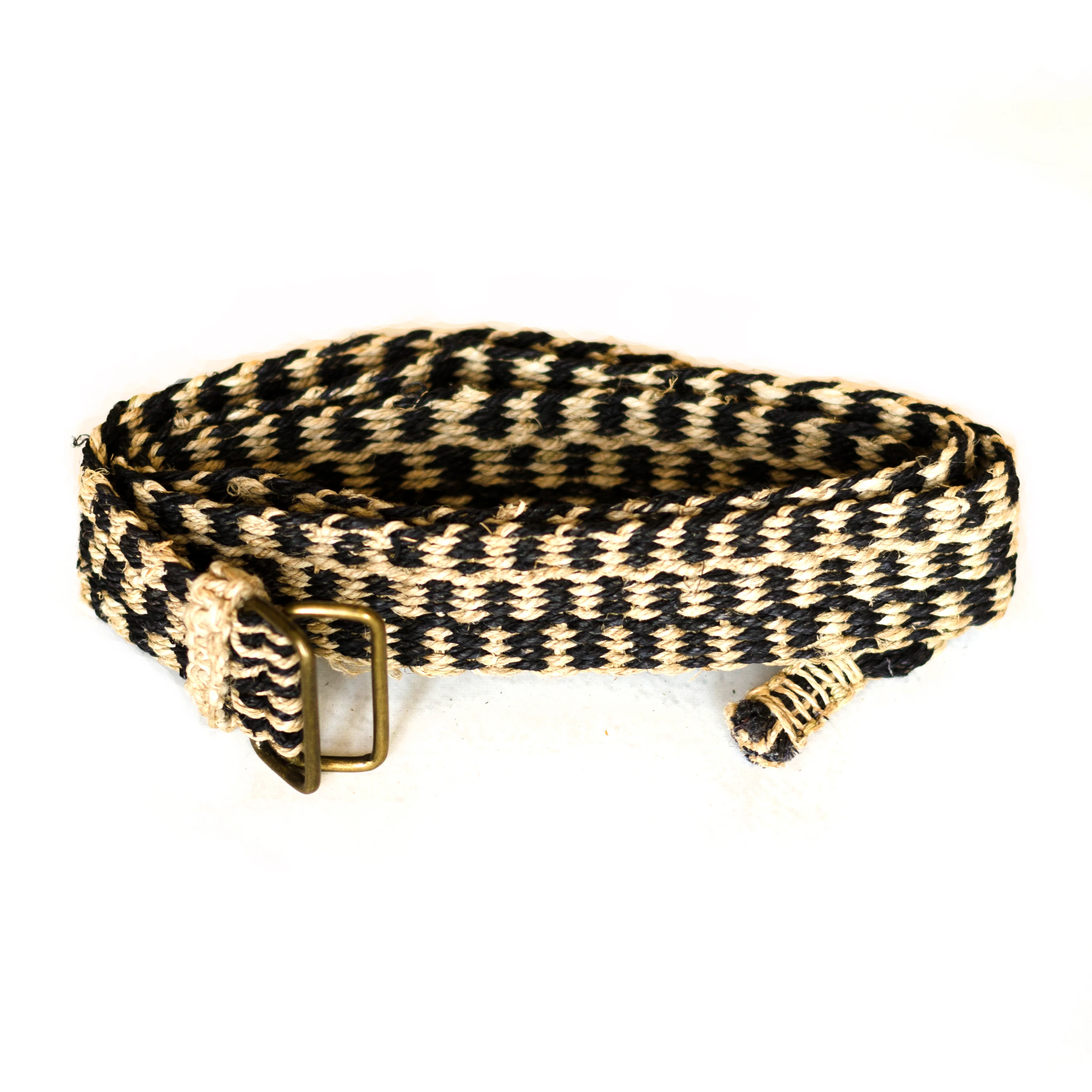 Ремень из конопли в черную клетку | Аксессуары для одежды