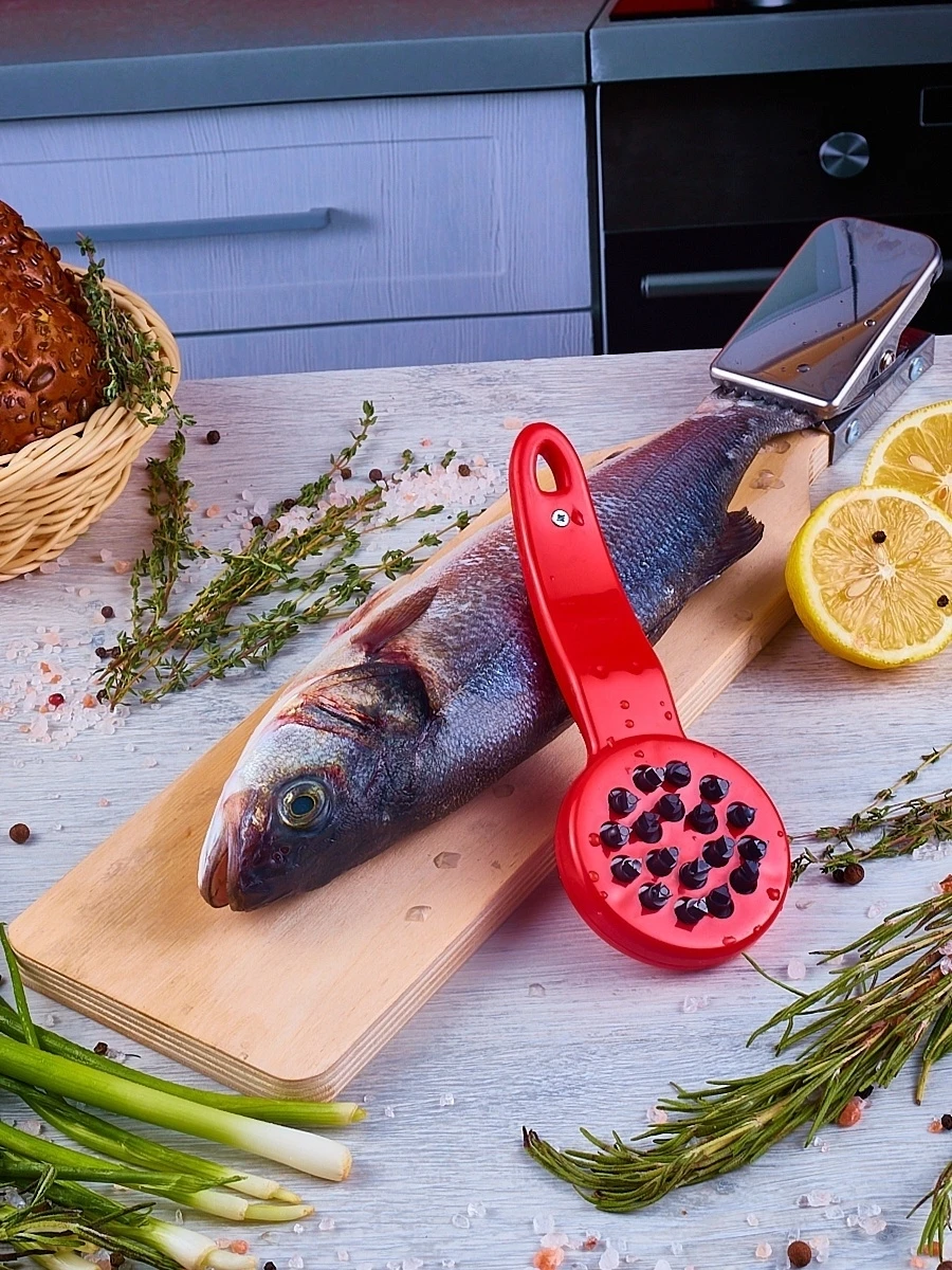 Доска разделочная с зажимом для рыбы 60 см большая дома рыбочистка чистилка рыба |