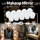 Светодиодная лампа для зеркала макияжа, декоративная настенная лампа для спальни с Usb, приглушаемый светильник сделай сам для туалетного столика в Голливуде, с сенсорным управлением