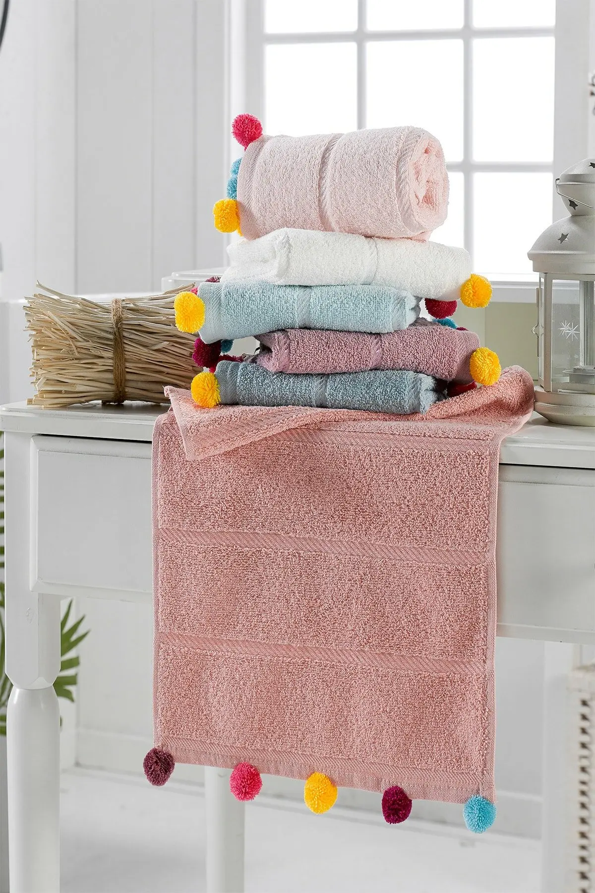 

WONDERFULSOFTTextile 100% модное кухонное полотенце с помпоном в виде вишни 30x50 см 6 шт. Бесплатная доставка