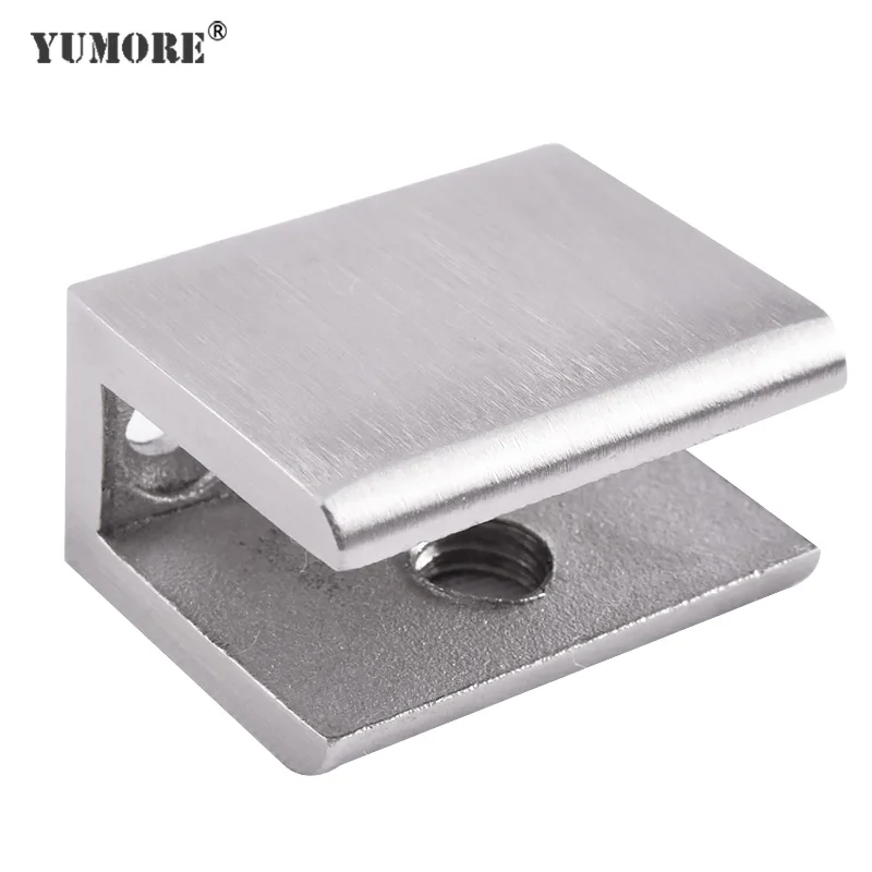 

YUMORE 304 Stainless Steel Glass Clamps Clips Support Brackets 6-9 Mm Glass Clamp Hardware Glass Holder Cabinet Clips