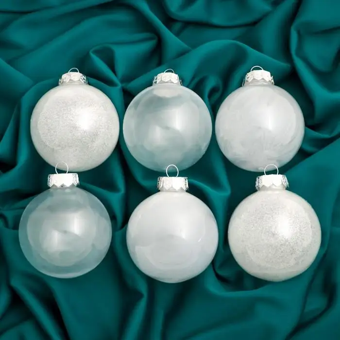 Набор шаров пластик d-8 см 6 шт 'Фелиция ассорти' белый (комплект из 3 шт) |