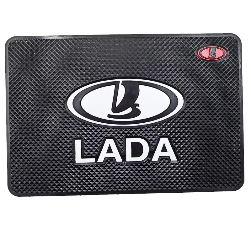 Автодержатель коврик липкий черный с логотипом автомобиля 200*130 мм
