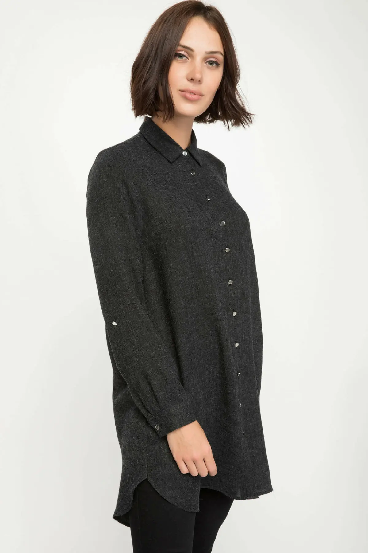 DeFacto осенние женские рубашки с отворотом для женщин свободные