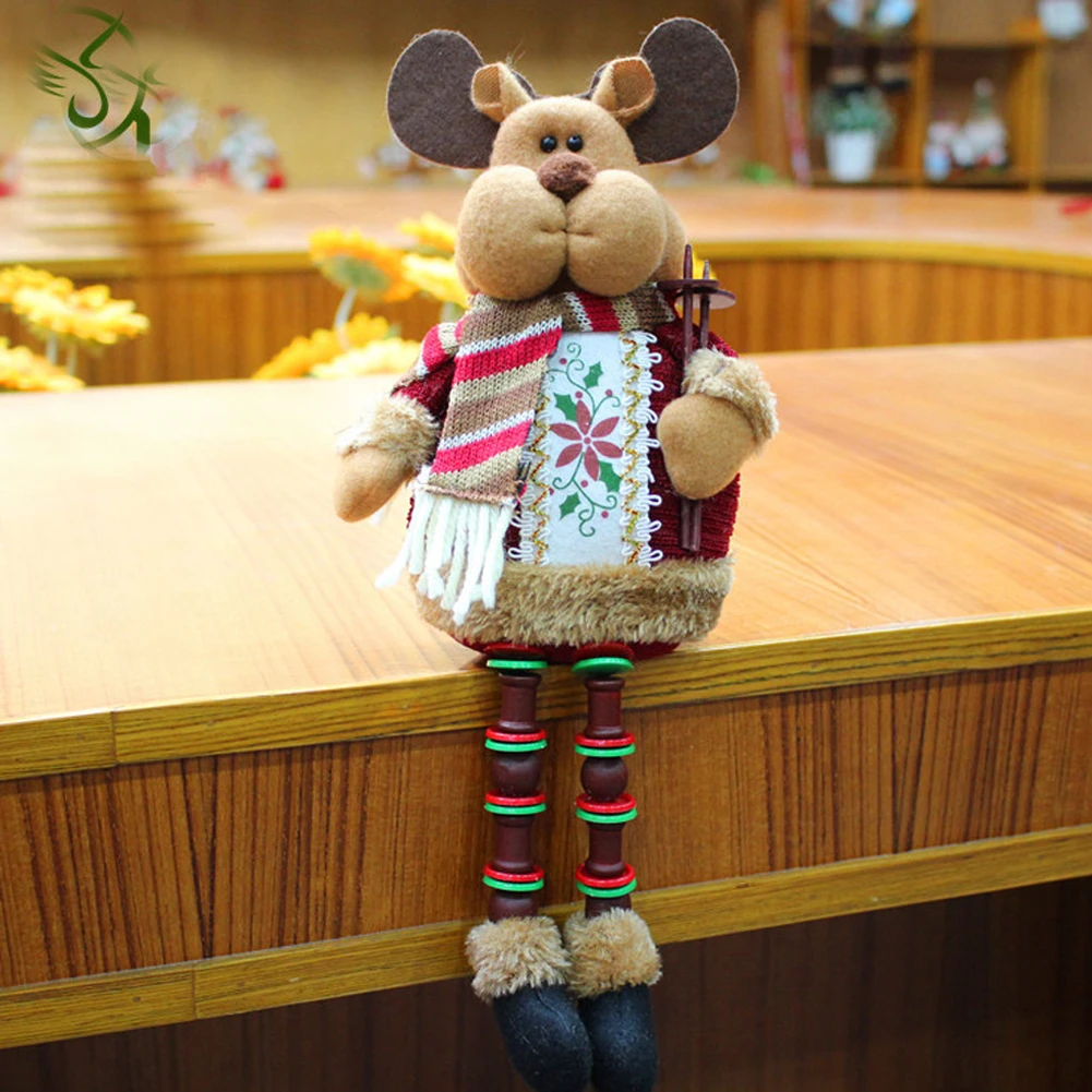 Рождественские украшения плюшевые игрушки длинные ноги Санта Клаус Снеговик