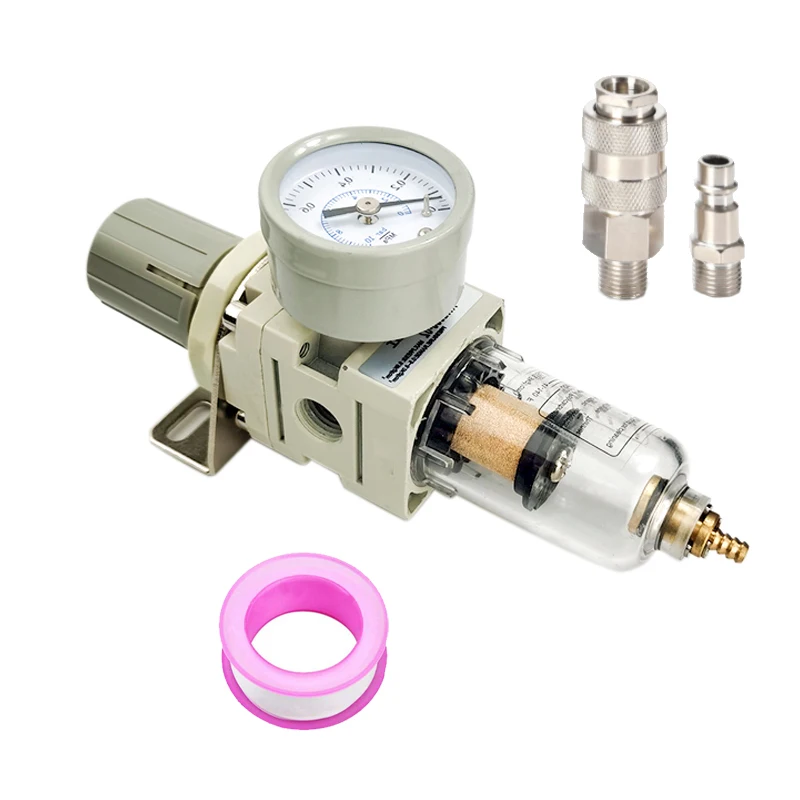 Combo de regulador de presión de filtro de aire, herramienta de aire, filtro de compresor con manómetro, 1/4 BSP, AW2000-02