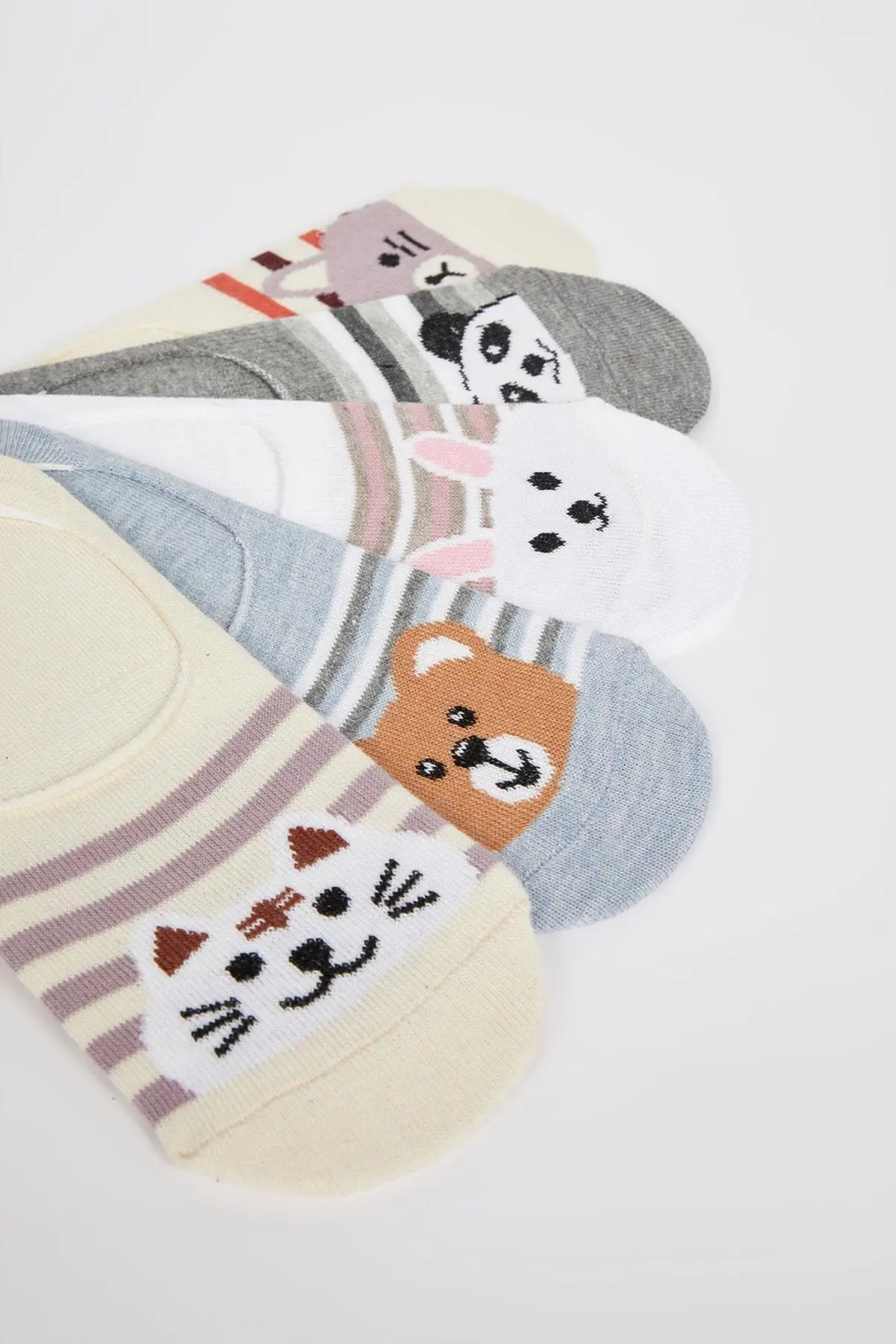 Women's Animal Patterned 5 Pack Booties Socks