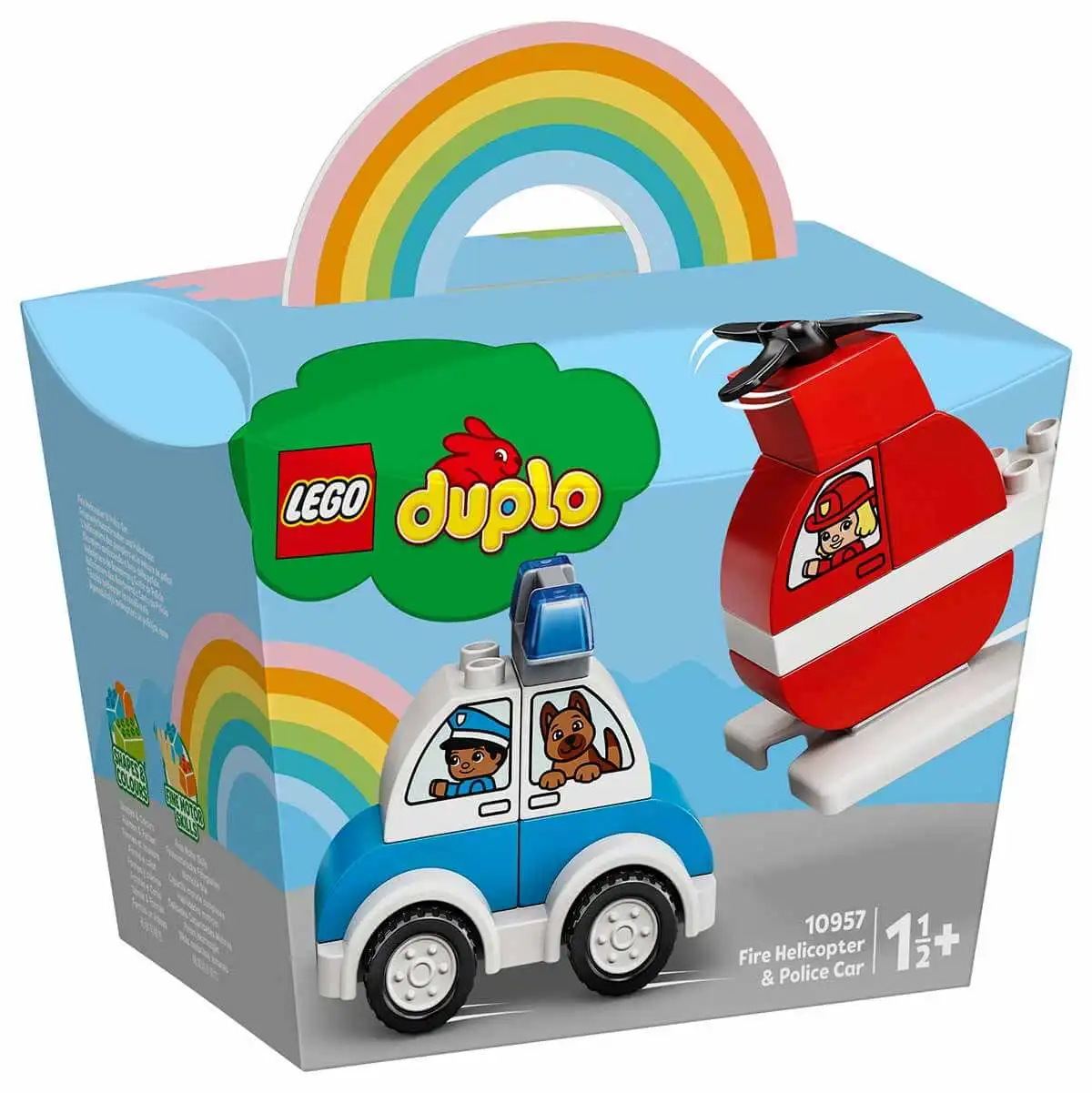 LEGO DUPLO креативная игра пожарный вертолет и полицейский автомобиль 10957 Быстрая