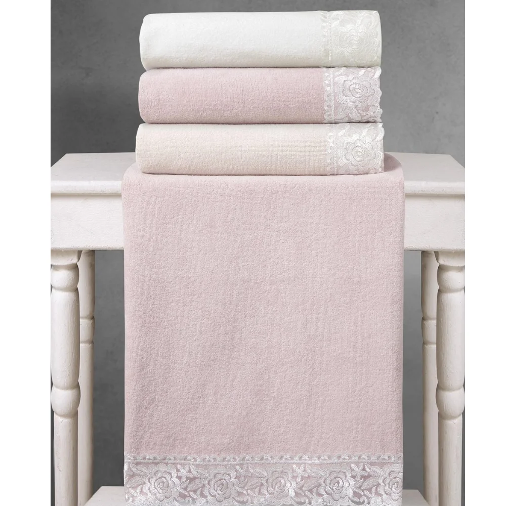 Set 4 Pıeces 50x90cm Soft 2021home Textile Pink To White