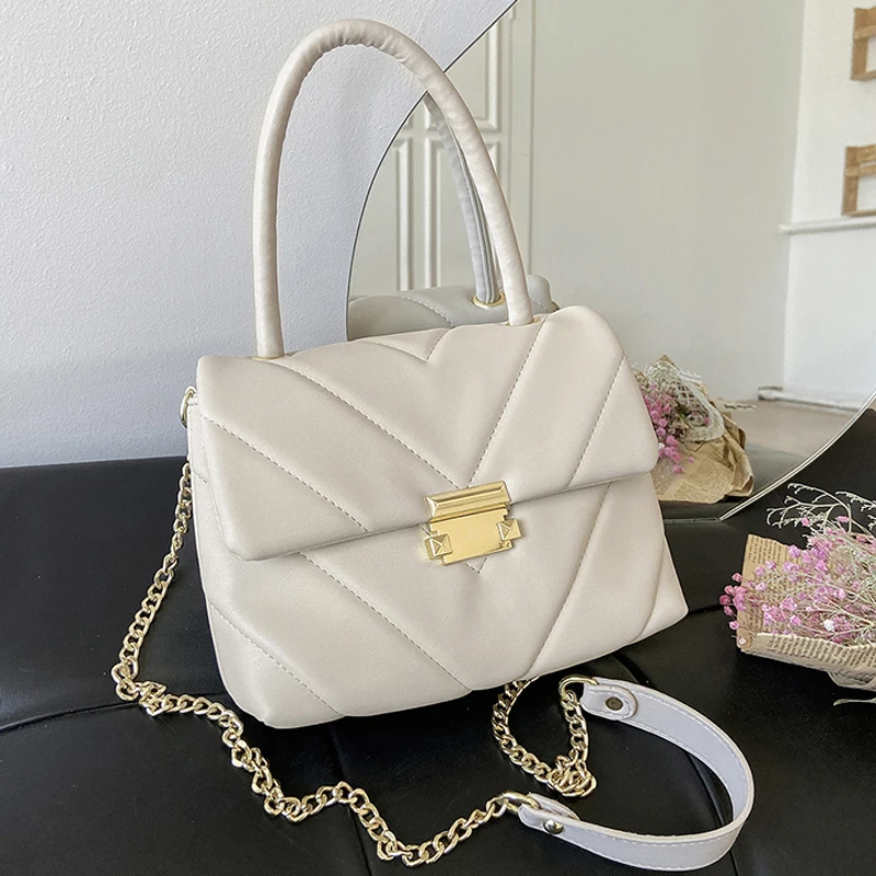 

Small Chain Shoulder Crossbody Bags For Women 2021 Embroidery Thread Soft Leather Tote Bags Ladies Hand Bag Designer Handbags