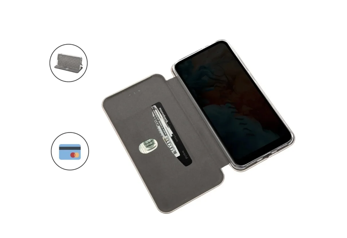 Чехол книжка золотой для Huawei honor 10X lite / huawei p smart 2021 с магнитным замком подставкой и