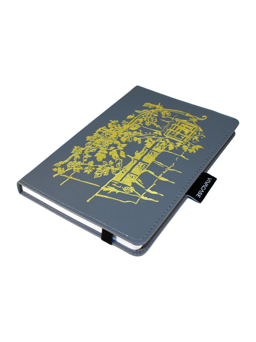 VIVACASE Ежедневник/блокнот недатир. в клетку ST.LIGHTS А5 140х205 256 стр кож cер(VNB-NNLGH01-gr)