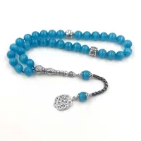 tasbih blue cat eye stone 33beads bracelet misbaha stone rosary bead turkish jewelry muslim eid gift islamic fashion accessories