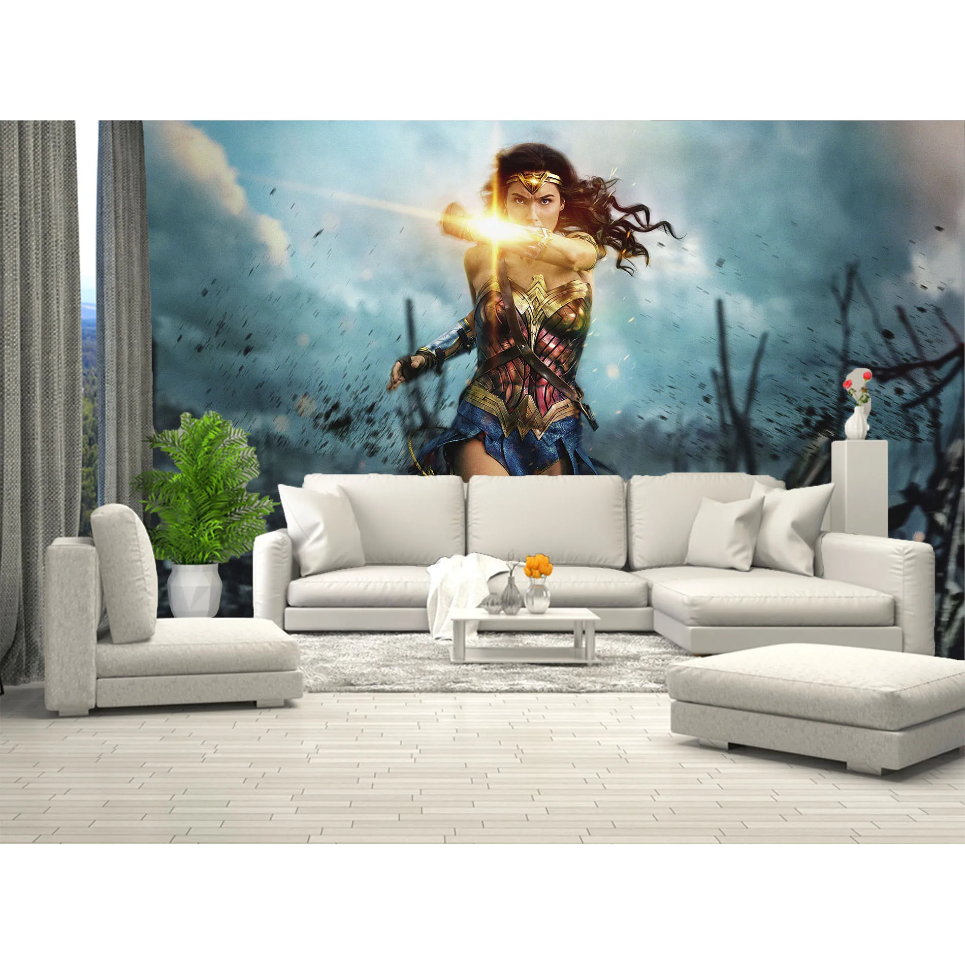 Обои фотообои 3d на стену обои флизелиновые фото Чудо-женщина поле боя Первой