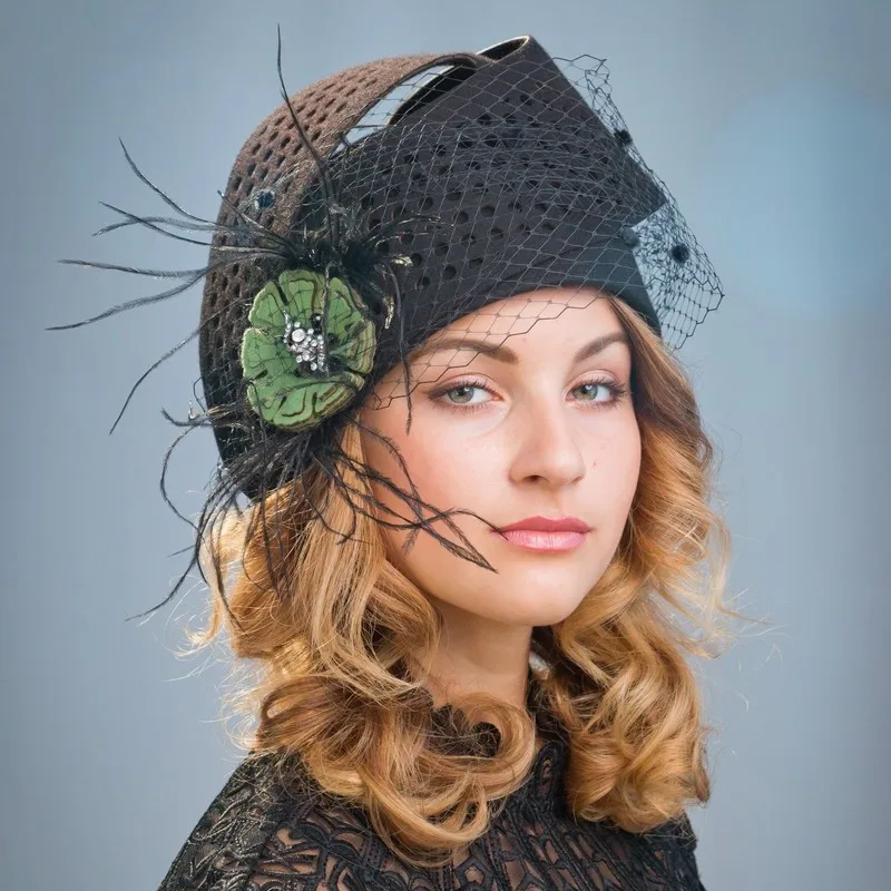 Берет фетровый женский &quotВеста&quot (овечья шерсть 100%) с перфорированным