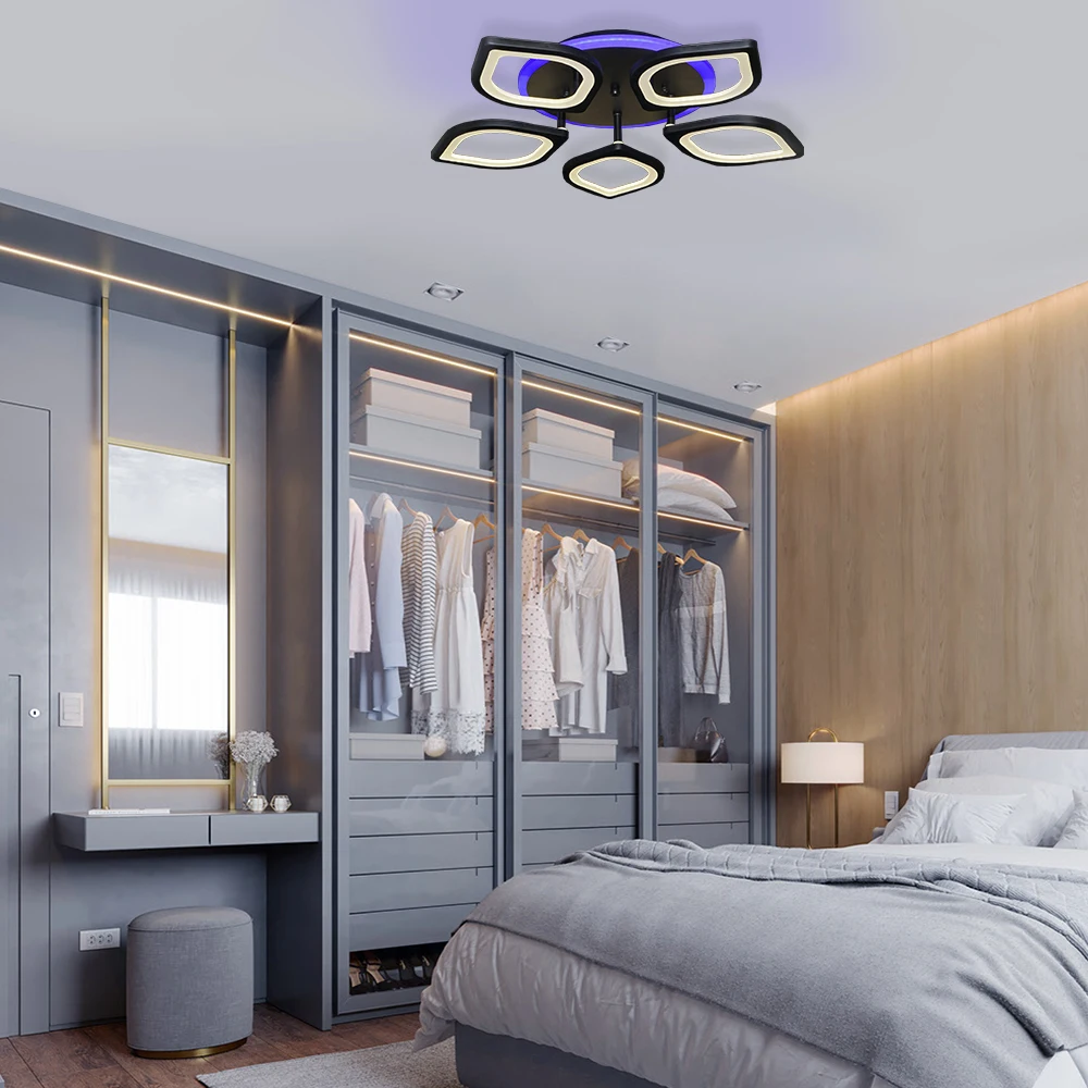 Потолочная люстра светодиодная для дома дачи LED светильник с пультом. Для зала