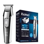 Машинка для стрижки волос Kemei, профессиональная машинка для стрижки волос с ножницы для парикмахеров лезвиями, ЖК-цифровой электрический триммер
