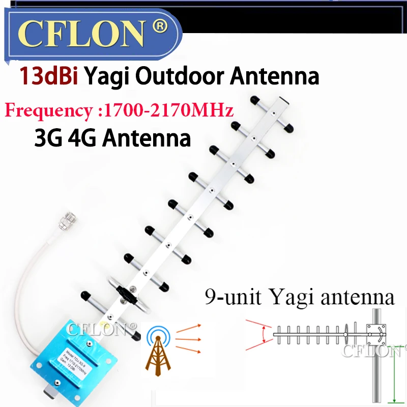 10 дБи/13 дБи/20 дБи 2g 3g 4g GSM антенна Yagi 2G 3G 4G наружная LTE внешняя для усилителя сигнала