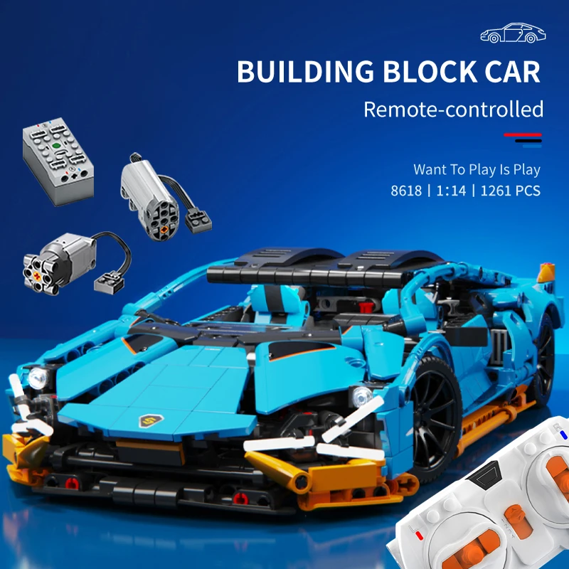 

Конструктор «Город» с дистанционным управлением, модель спортивного автомобиля, строительные блоки, технический Радиоуправляемый гоночный автомобиль, кирпичи, подарки, игрушки для детей, APP Blue HOT