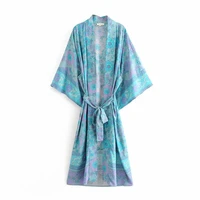 jasmine floral print maxi long kimonos rayon cotton loose oversize outerwear open stitch casual bohemian cover ups robes vestido