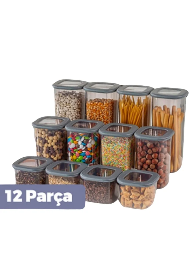 Квадратный Контейнер для хранения серебристого хлопка набор из 12 4 шт. (0 55 л 1 2 75 л)