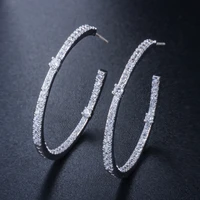 seesky promotion fashion jewelry for girl full of zircon inlaid exaggerated large earrings s925 silver needle earrings for women