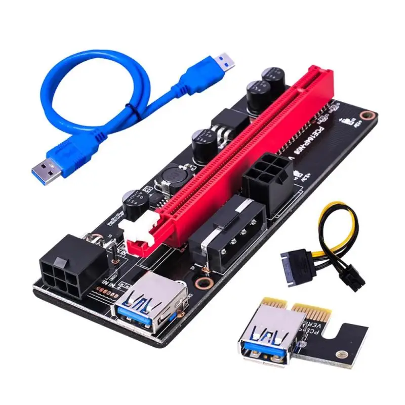 Райзер для видеокарты Майнинга BitCoin Riser pci e ver 009s 6шт / 10 шт Отправка из