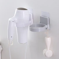 bathroom wall mounted hair dryer holder toilet blower storage organizer shelf bath accessories