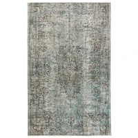 light blue over dyed carpet 9x6 floral recolored rug oriental turquoise carpet decorative bohemian rug recycled neutral rug